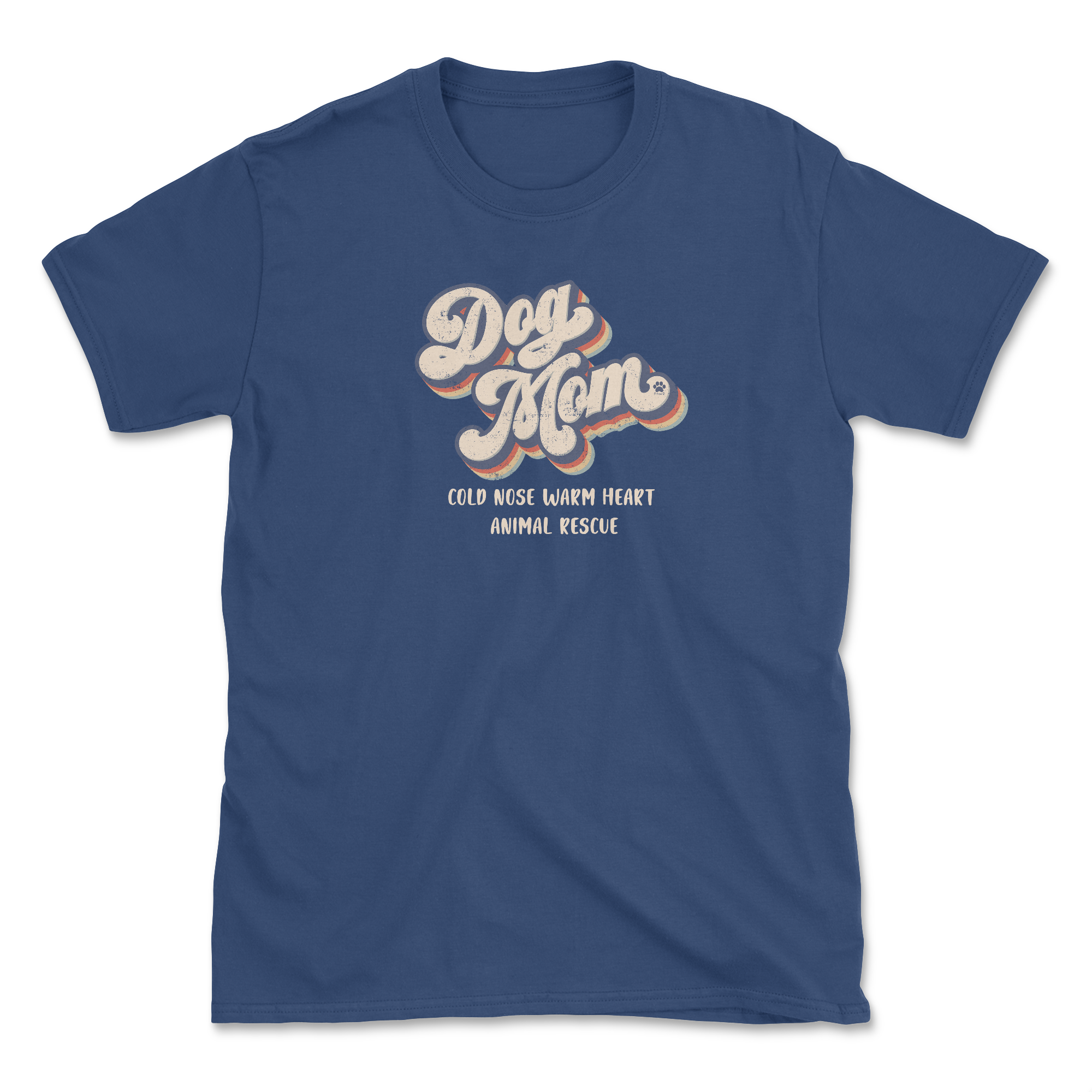 Retro Dog Mom (Cold Nose Warm Heart) (Adult Short Sleeve T-Shirt)