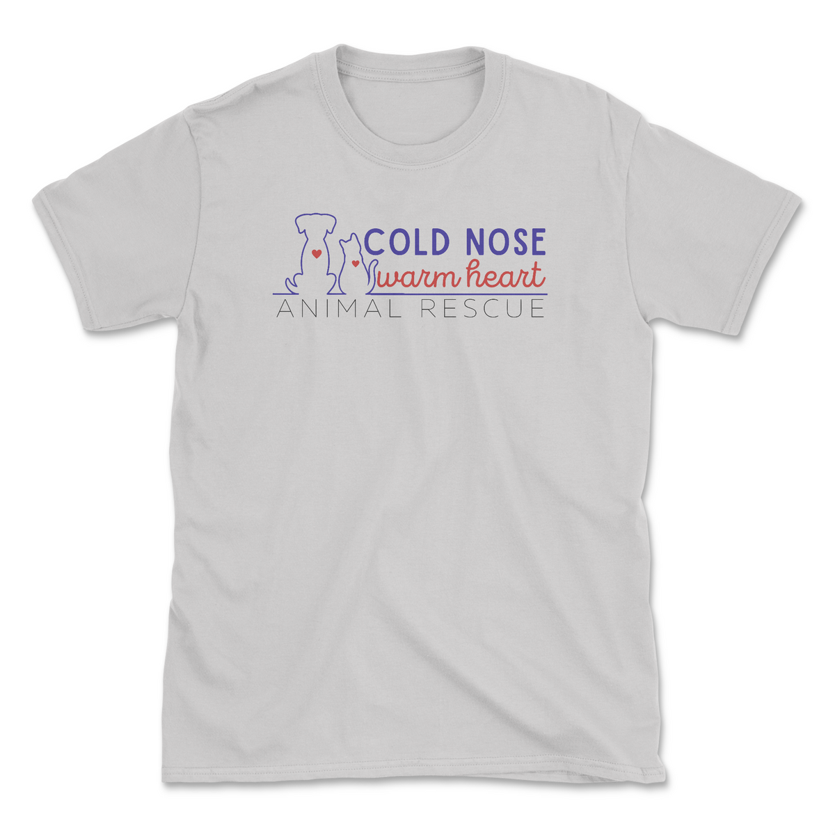 Volunteer Shirt - Ice Grey (Cold Nose Warm Heart) (Adult Short Sleeve T-Shirt)
