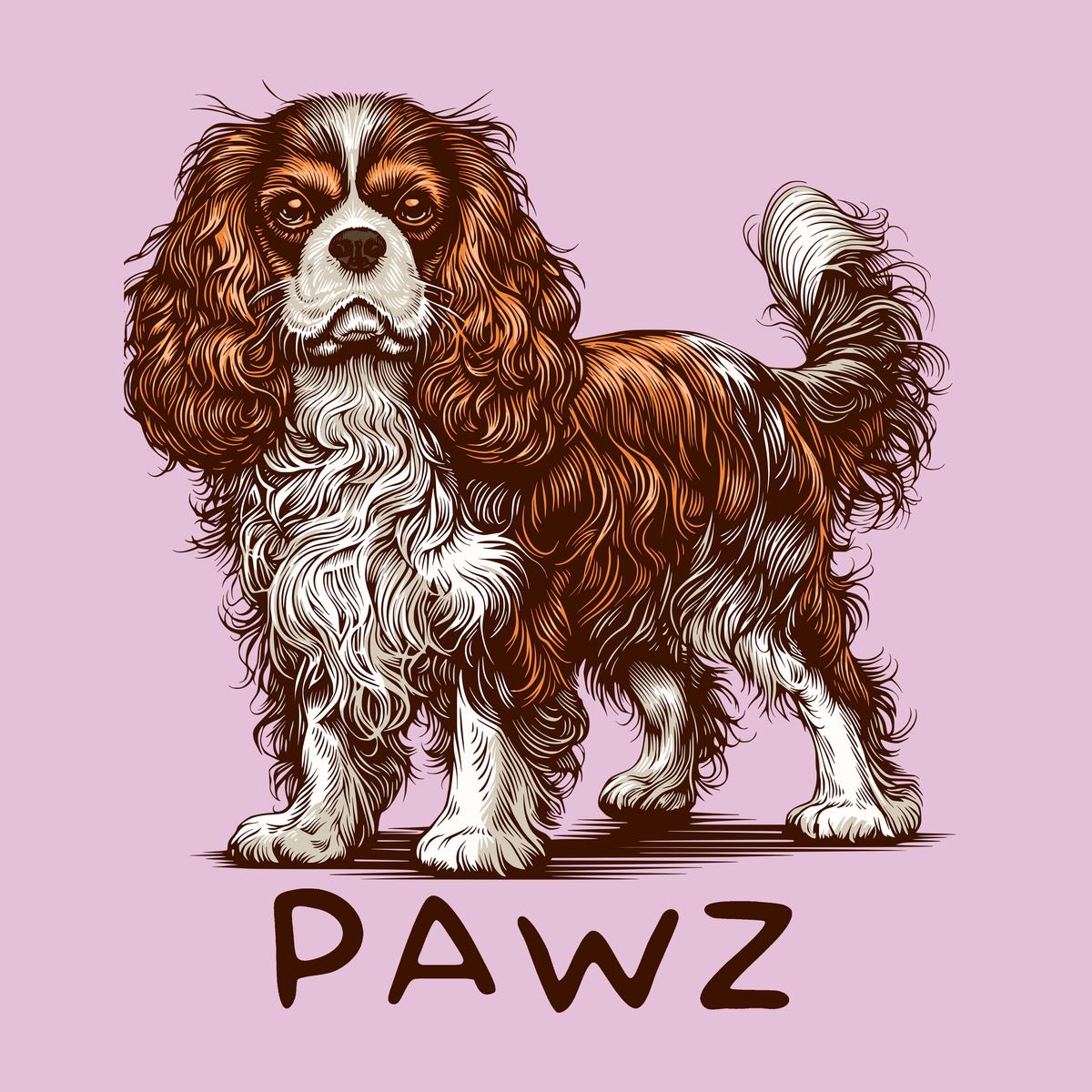 King Charles Cavalier - Light Pink (Adult Hoodie)