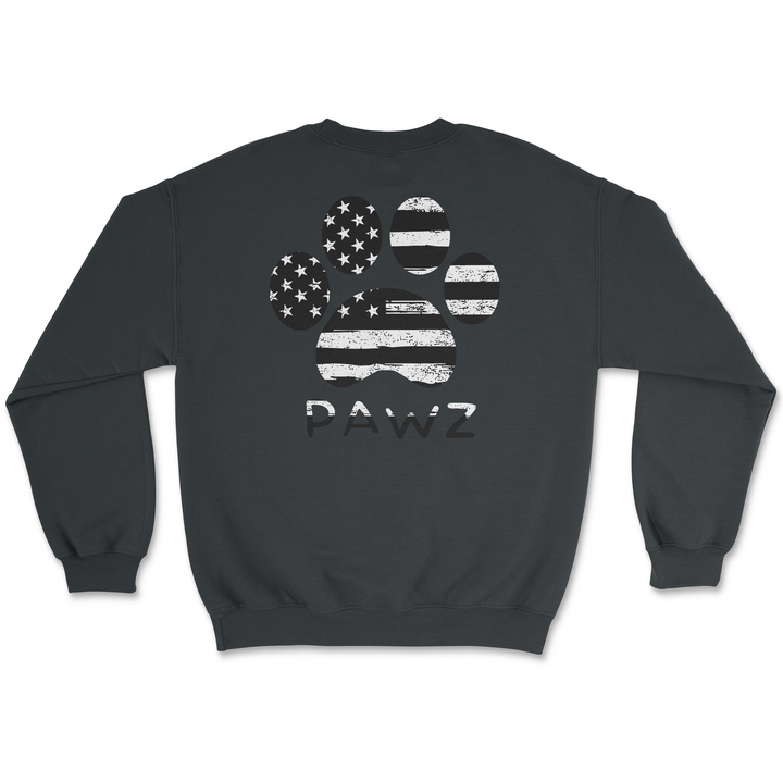 B/W Flag Paw (Adult Crewneck)