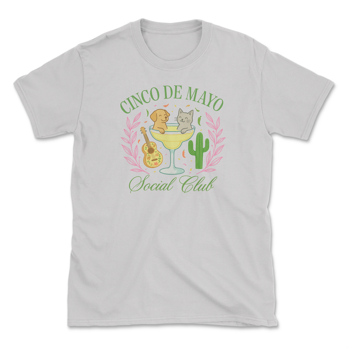 Cinco De Mayo Social Club - (Front Print) (Adult Short Sleeve T-Shirt)