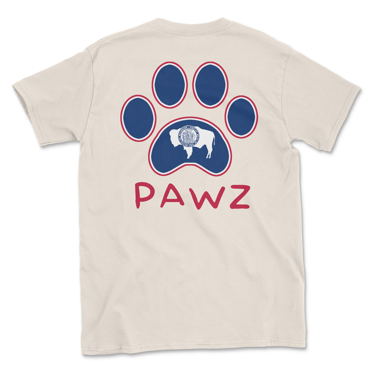 Wyoming Flag Paw (Adult Short Sleeve T-Shirt)