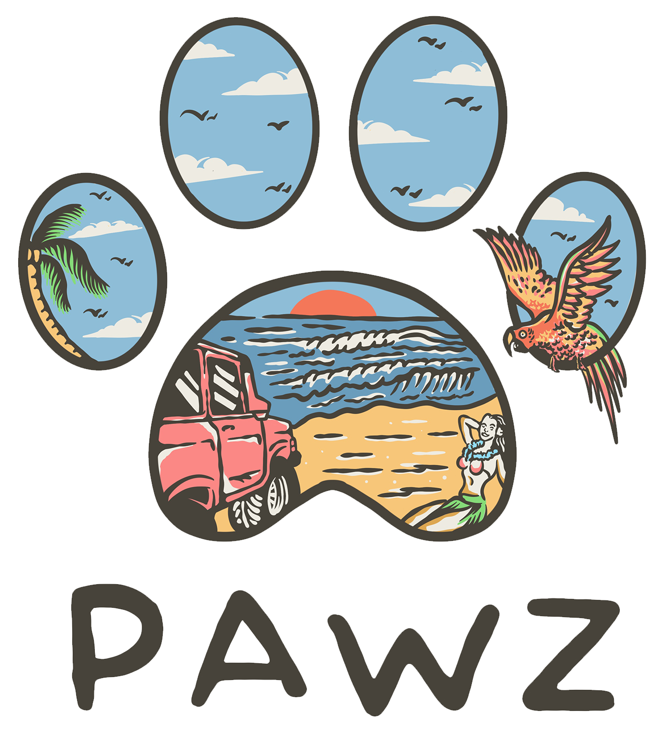 Beach Truck (Adult Short Sleeve T-Shirt)