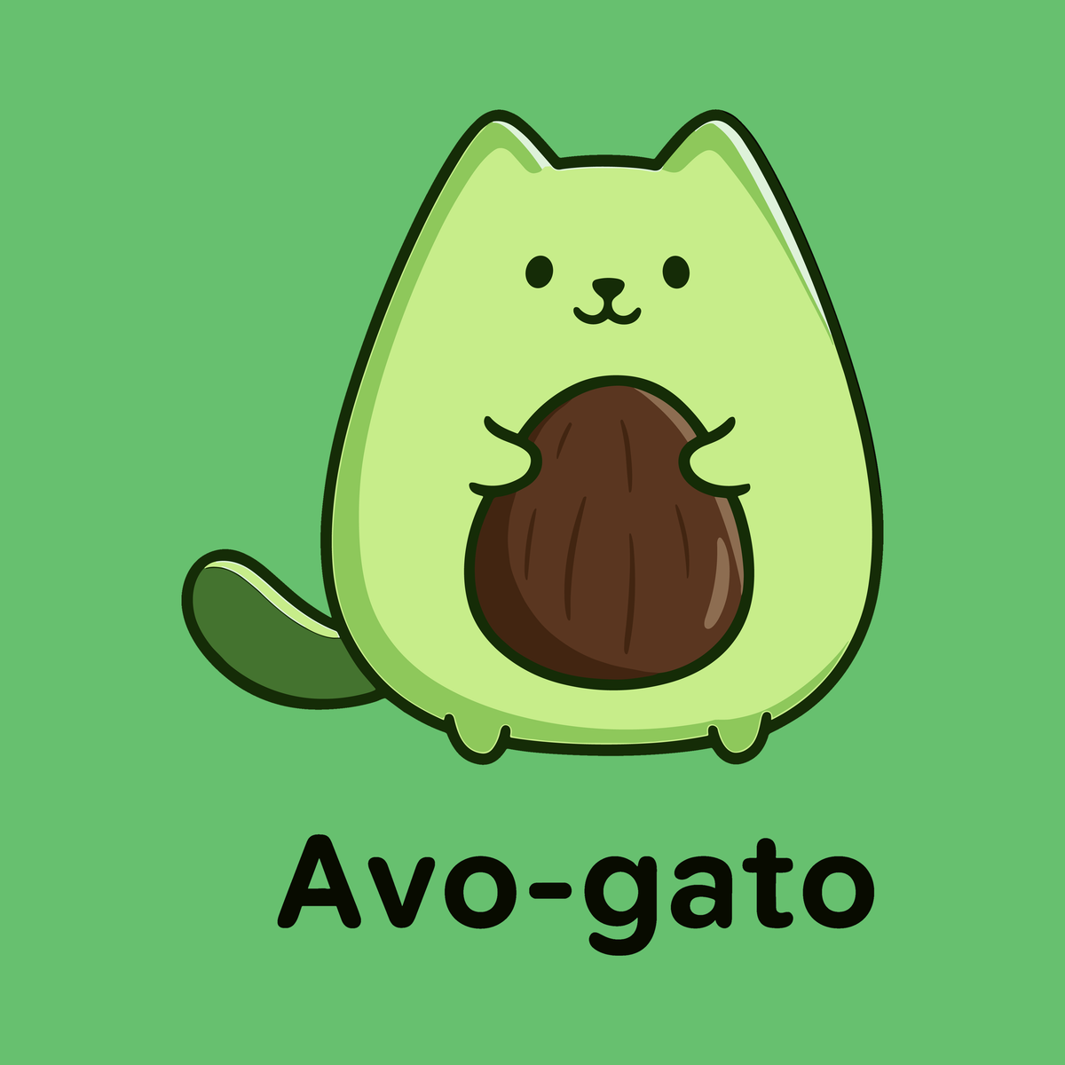 Avo-gato (Front Print) (Adult Short Sleeve T-Shirt)
