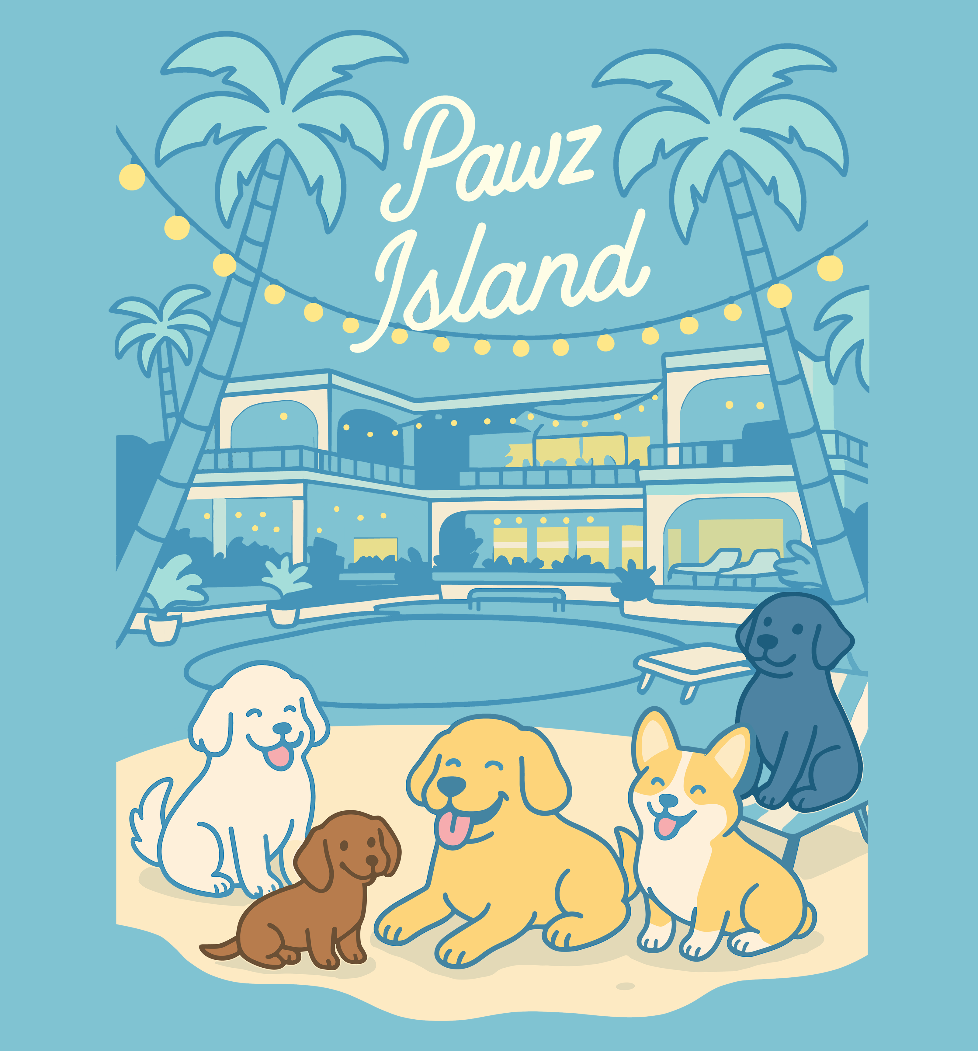 Pawz Island (Adult Short Sleeve T-Shirt)