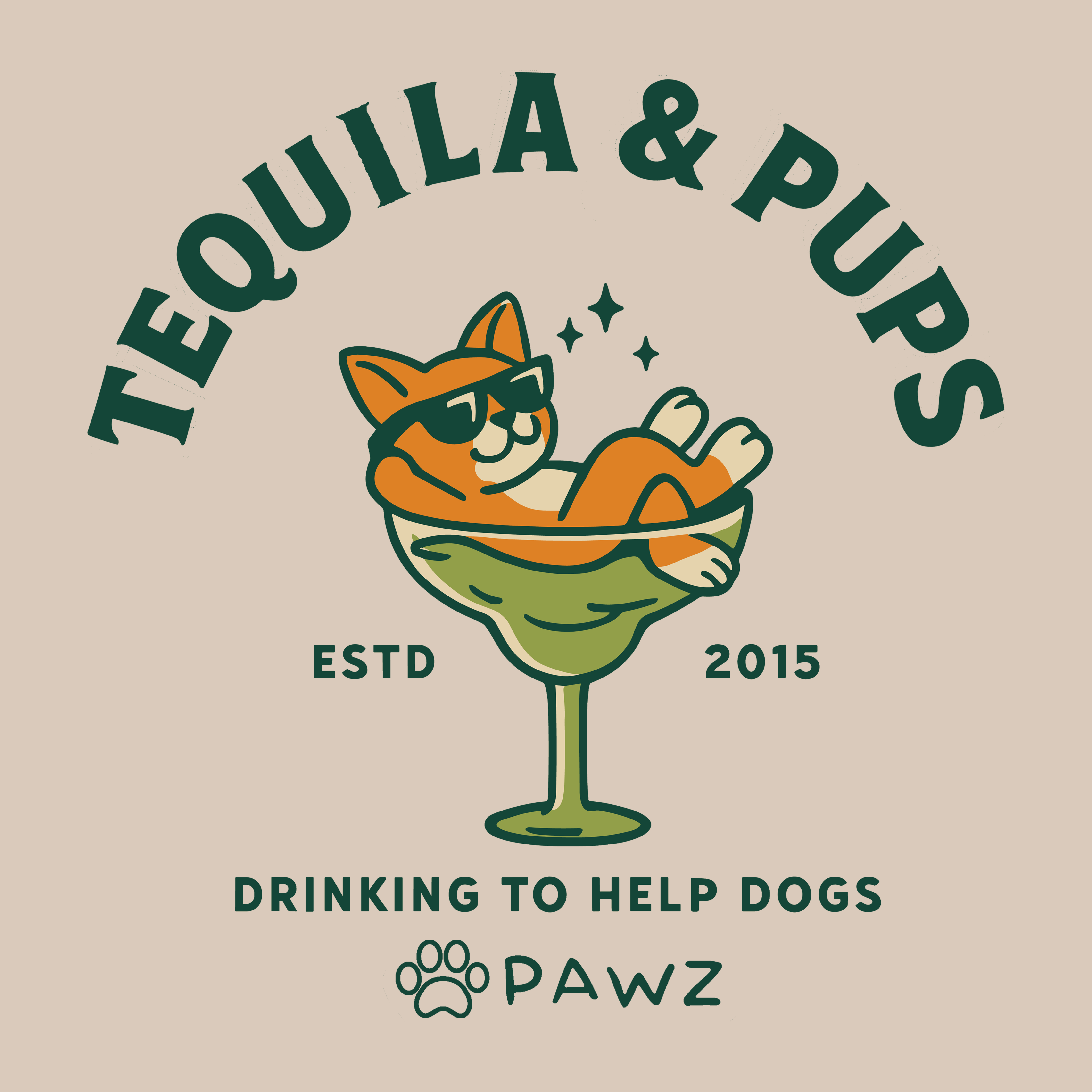 Tequila & Pups (Adult Short Sleeve T-Shirt)