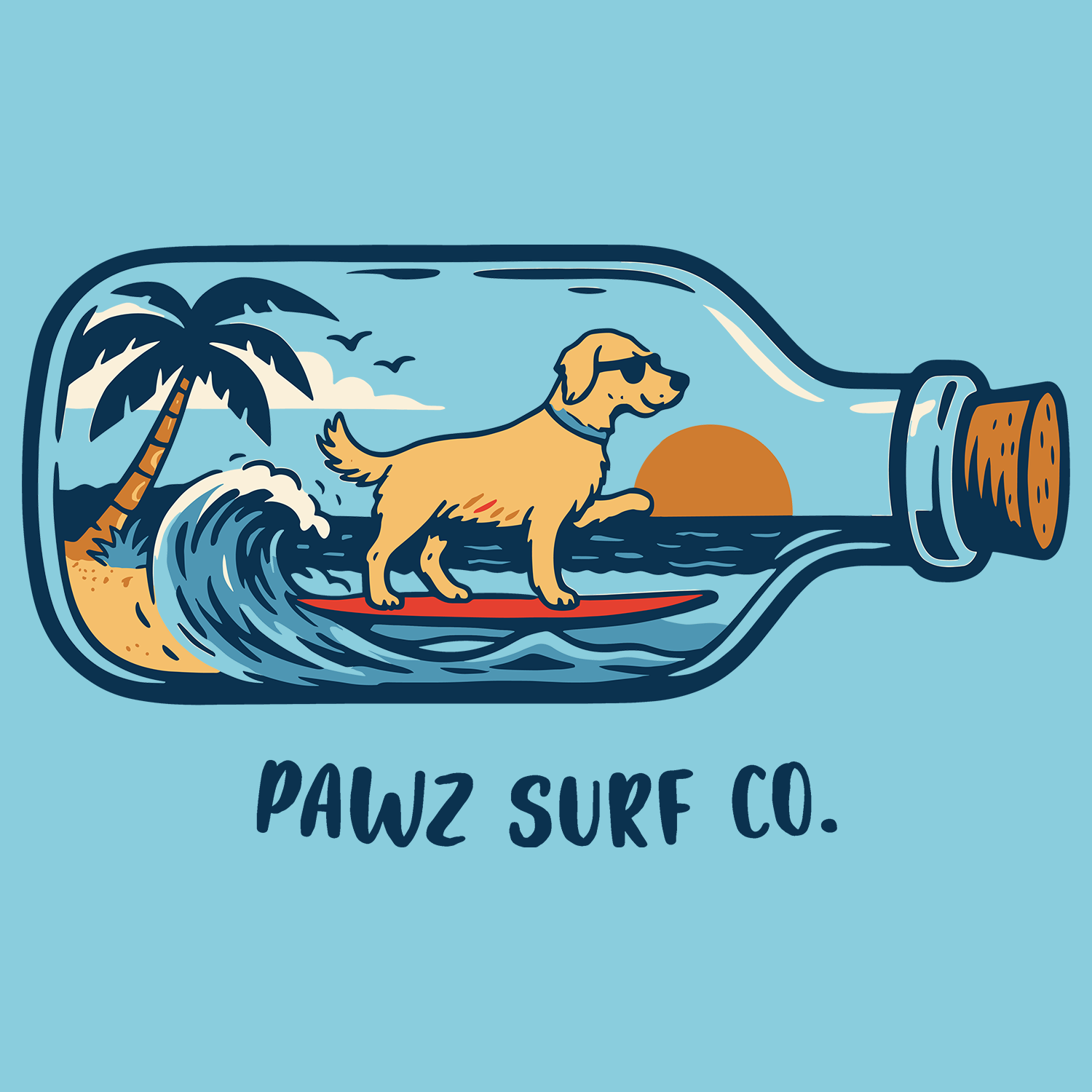 Sunset Surfer (Adult Short Sleeve T-Shirt)