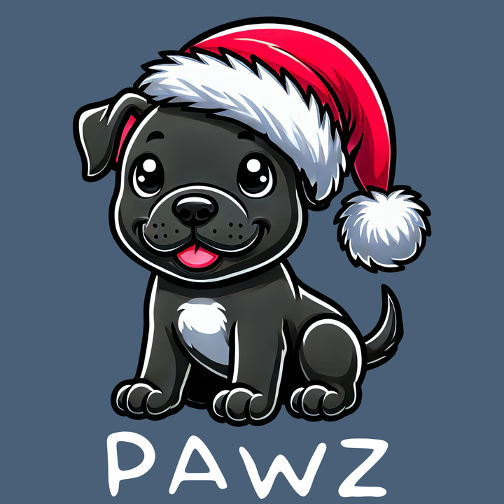 Black Pitbull Christmas (Adult Short Sleeve T-Shirt)